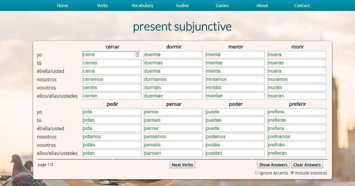 Learning Spanish Irregular Verbs